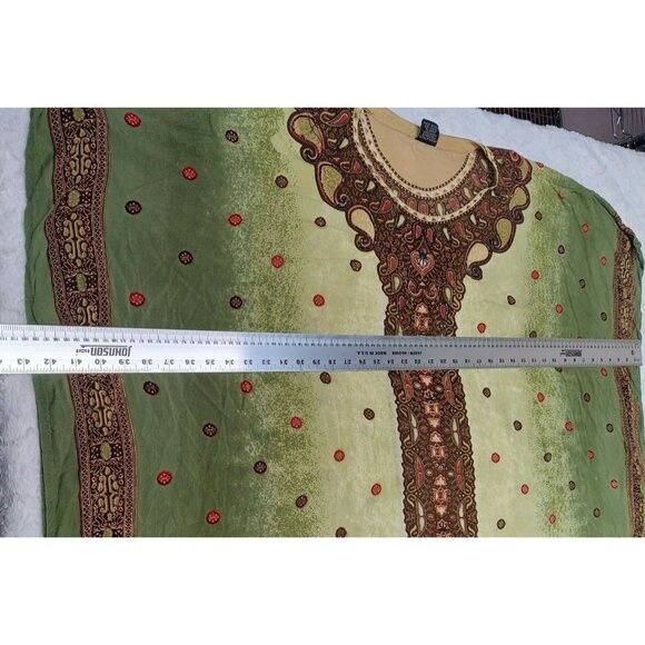 Meetu Magic The African Scene Womens Beaded Kaftan Midi Dress Free Size Brown - Picture 8 of 9